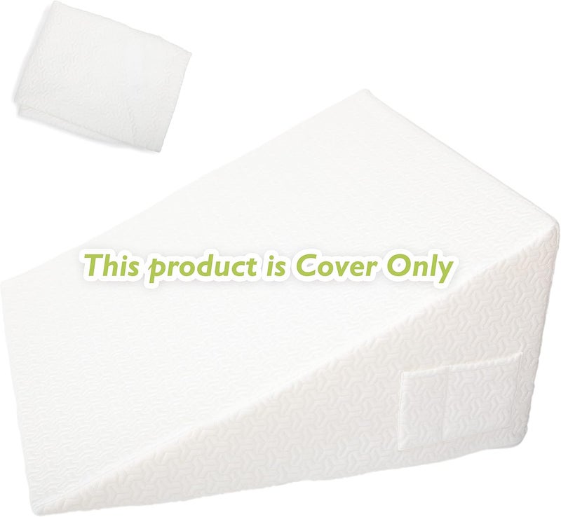 MEOVEN Wedge Pillow Cover for 24x24x12 Bed Wedge Pillow, Hypoallergenic Replacement Case with Zipper & Pockets - Image 4